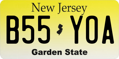 NJ license plate B55YOA