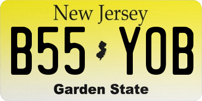 NJ license plate B55YOB