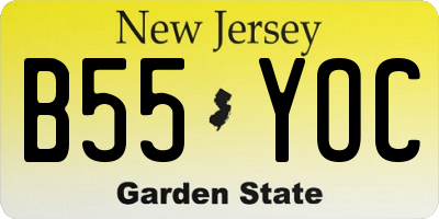 NJ license plate B55YOC