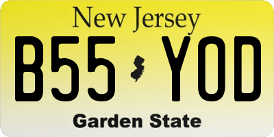 NJ license plate B55YOD