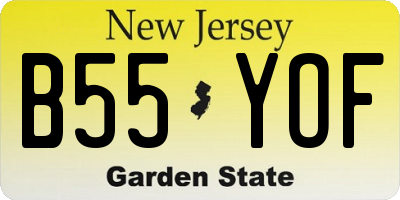 NJ license plate B55YOF