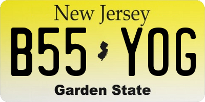 NJ license plate B55YOG