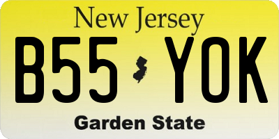 NJ license plate B55YOK