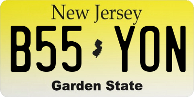 NJ license plate B55YON