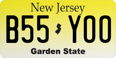 NJ license plate B55YOO