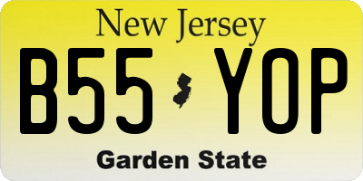 NJ license plate B55YOP