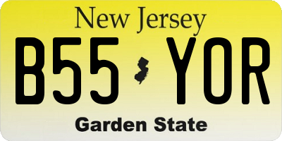 NJ license plate B55YOR