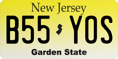 NJ license plate B55YOS