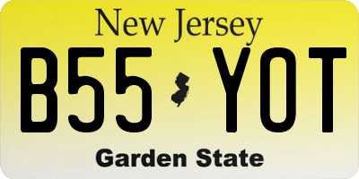 NJ license plate B55YOT
