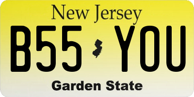 NJ license plate B55YOU