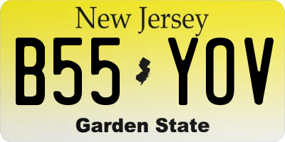 NJ license plate B55YOV