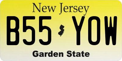 NJ license plate B55YOW