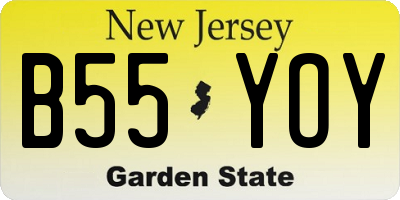 NJ license plate B55YOY