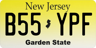NJ license plate B55YPF