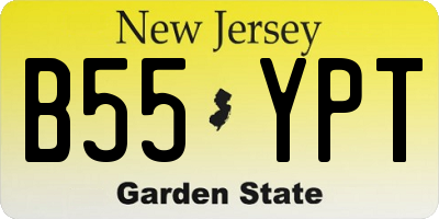 NJ license plate B55YPT