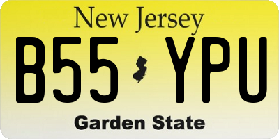 NJ license plate B55YPU