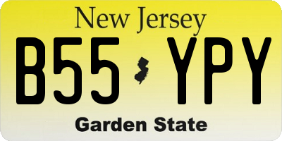 NJ license plate B55YPY