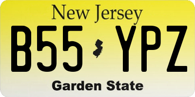 NJ license plate B55YPZ