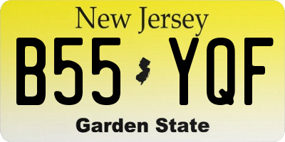 NJ license plate B55YQF