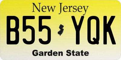 NJ license plate B55YQK