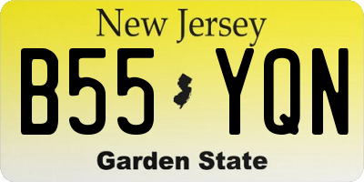 NJ license plate B55YQN