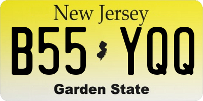NJ license plate B55YQQ