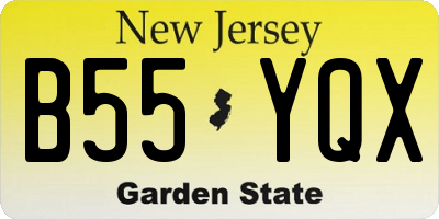 NJ license plate B55YQX