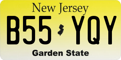 NJ license plate B55YQY