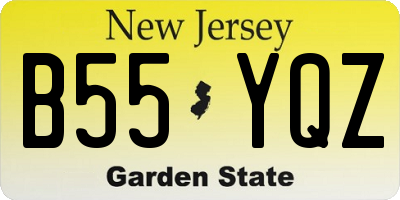 NJ license plate B55YQZ