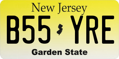 NJ license plate B55YRE