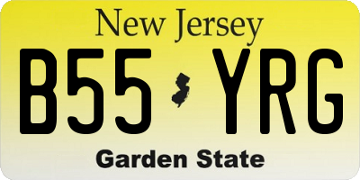 NJ license plate B55YRG