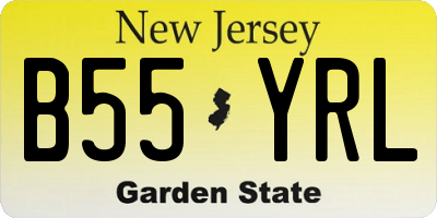 NJ license plate B55YRL