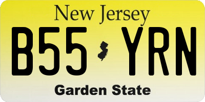 NJ license plate B55YRN