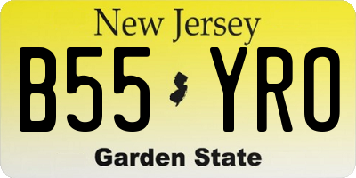 NJ license plate B55YRO
