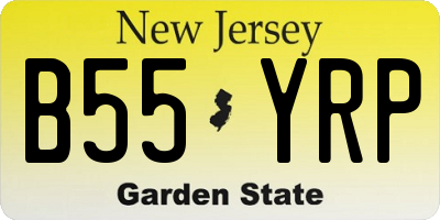 NJ license plate B55YRP