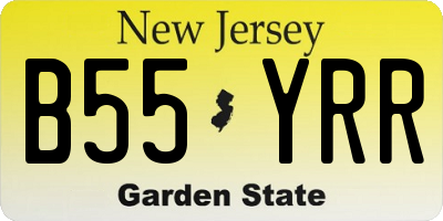 NJ license plate B55YRR