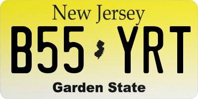NJ license plate B55YRT