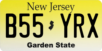 NJ license plate B55YRX