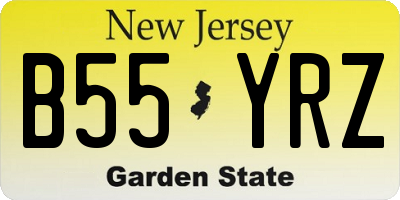 NJ license plate B55YRZ