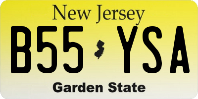 NJ license plate B55YSA