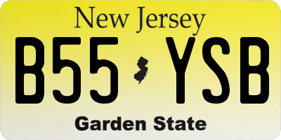 NJ license plate B55YSB