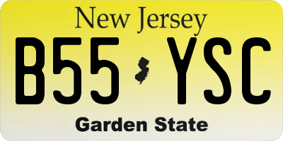 NJ license plate B55YSC