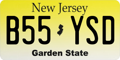 NJ license plate B55YSD