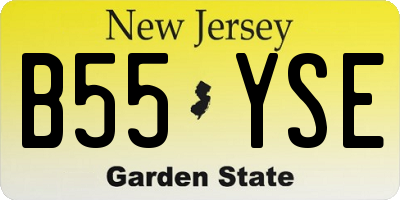 NJ license plate B55YSE