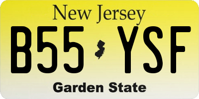NJ license plate B55YSF