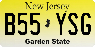NJ license plate B55YSG