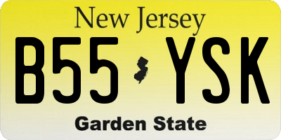 NJ license plate B55YSK