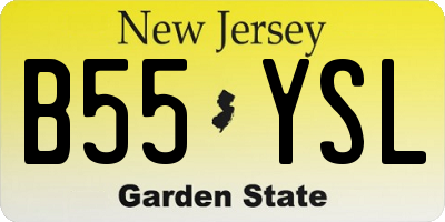 NJ license plate B55YSL