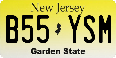NJ license plate B55YSM