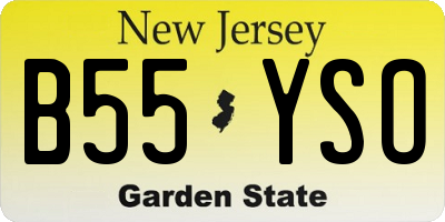 NJ license plate B55YSO